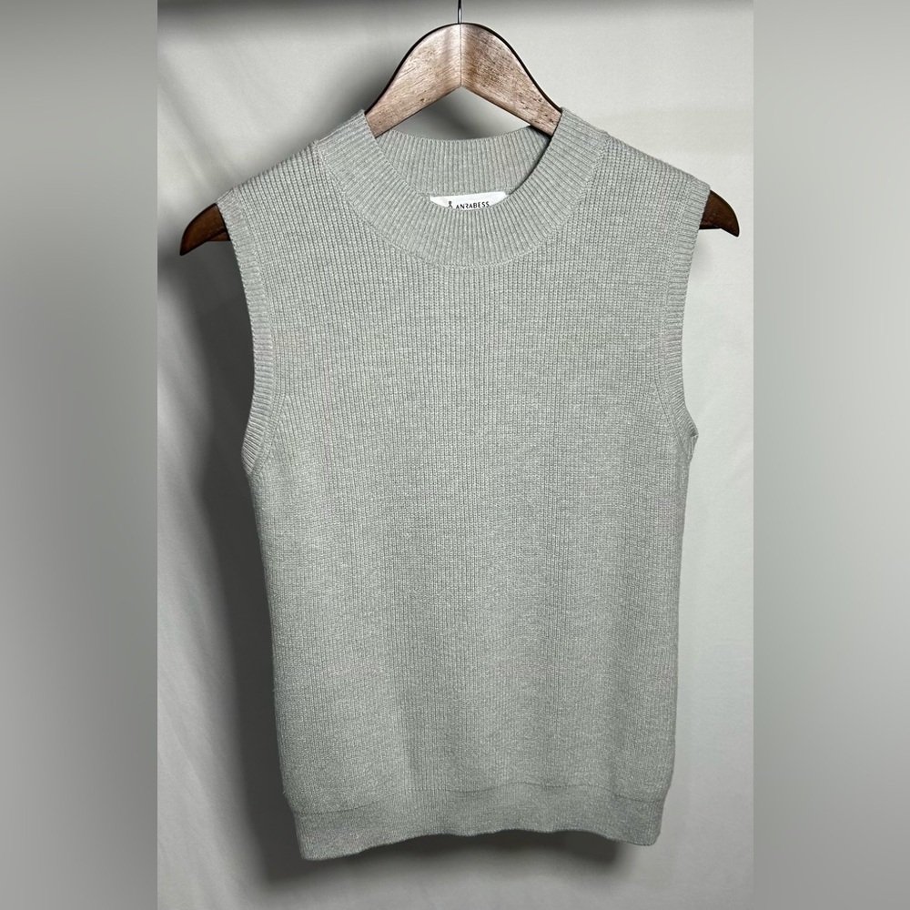 ANRABESS Women's Sleeveless Sweater Vest Sz Small in Grey
